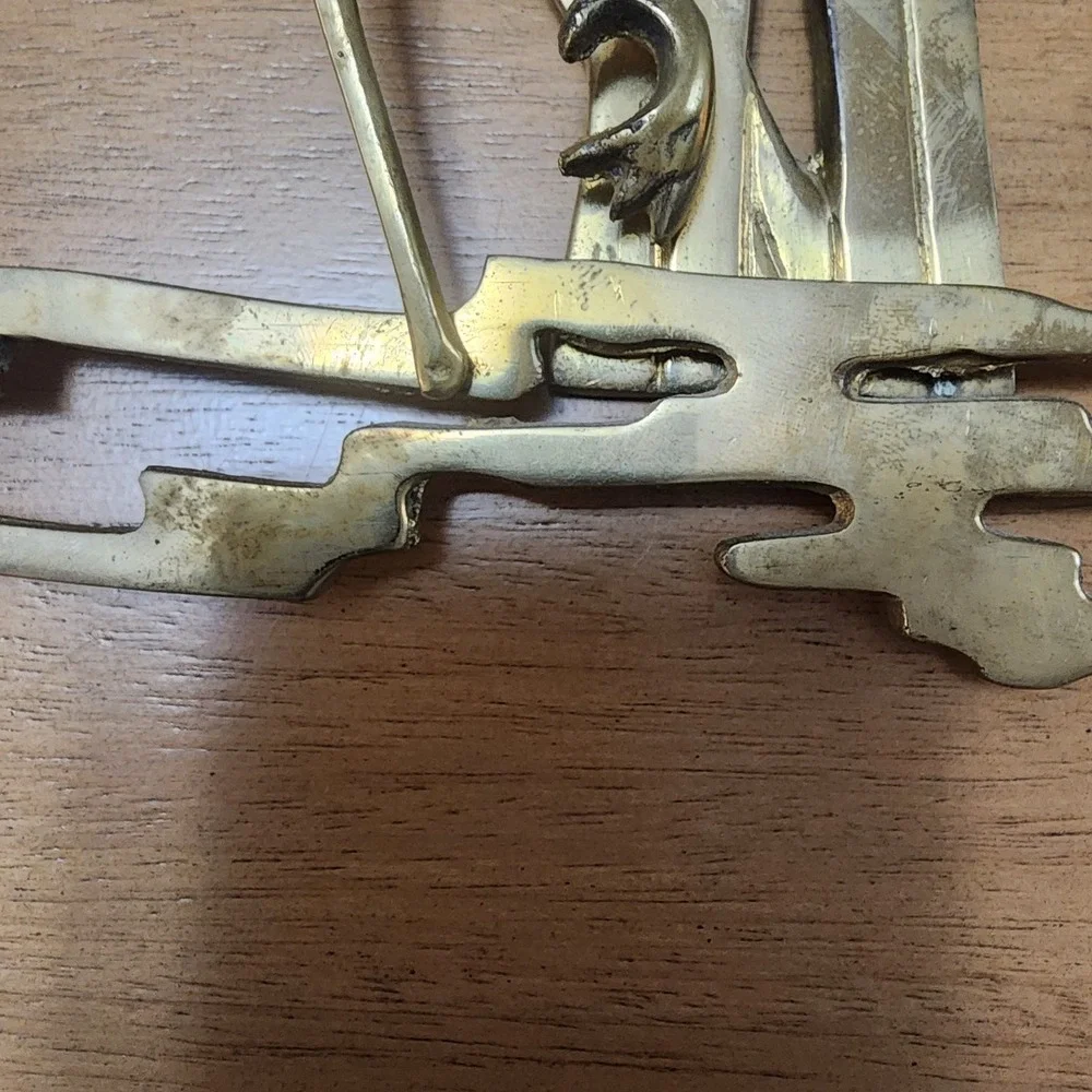 Brass MCM Crane Egret Heron In‎ Reeds Wall Hanging Decor Vintage Trending